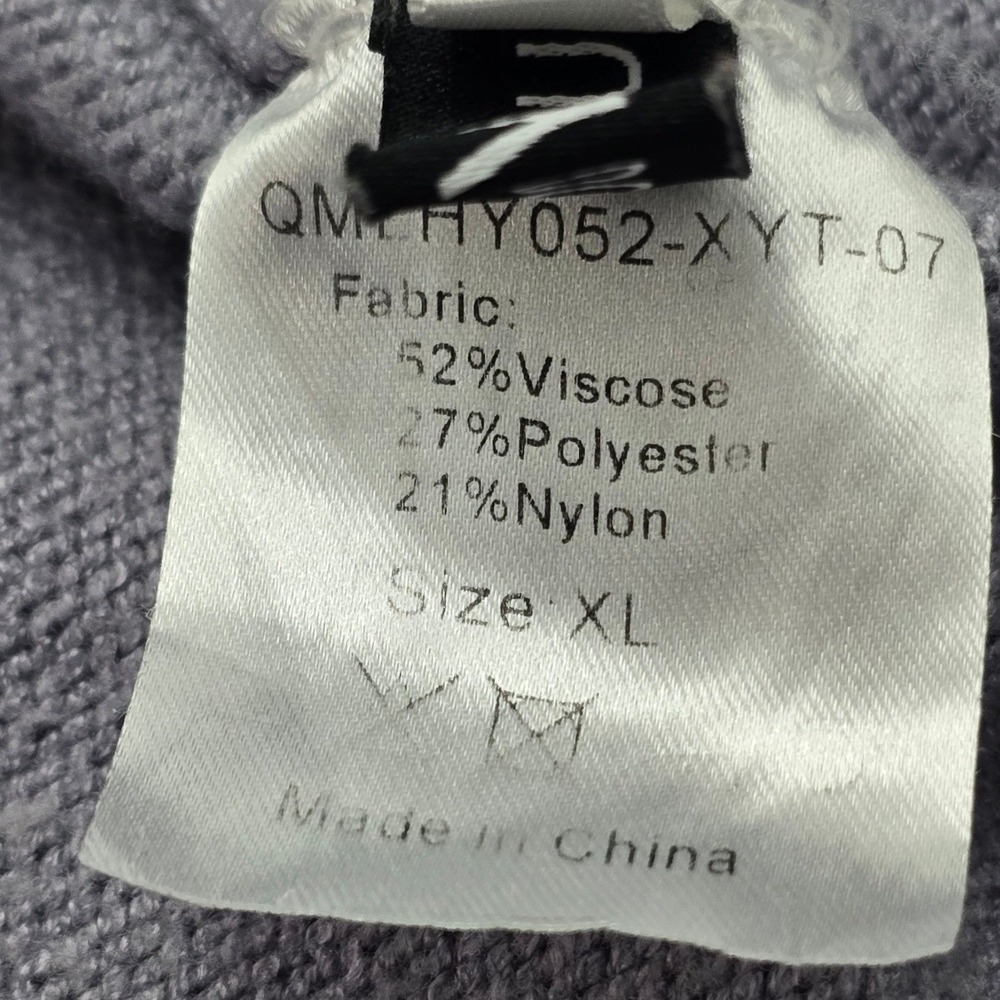Smiley Face Graphic Knit Cardigan Grey Yellow XL HY052-XYT-07 - Picture 7 of 12